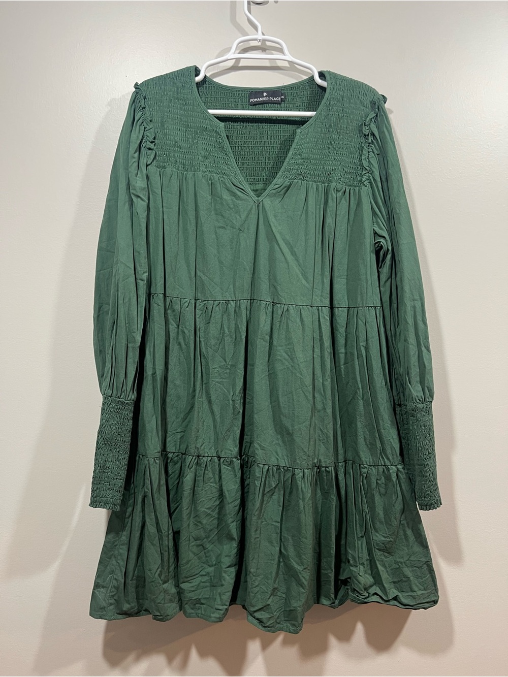 Tuckernuck Pomander Place Green Tiered Dress XXL